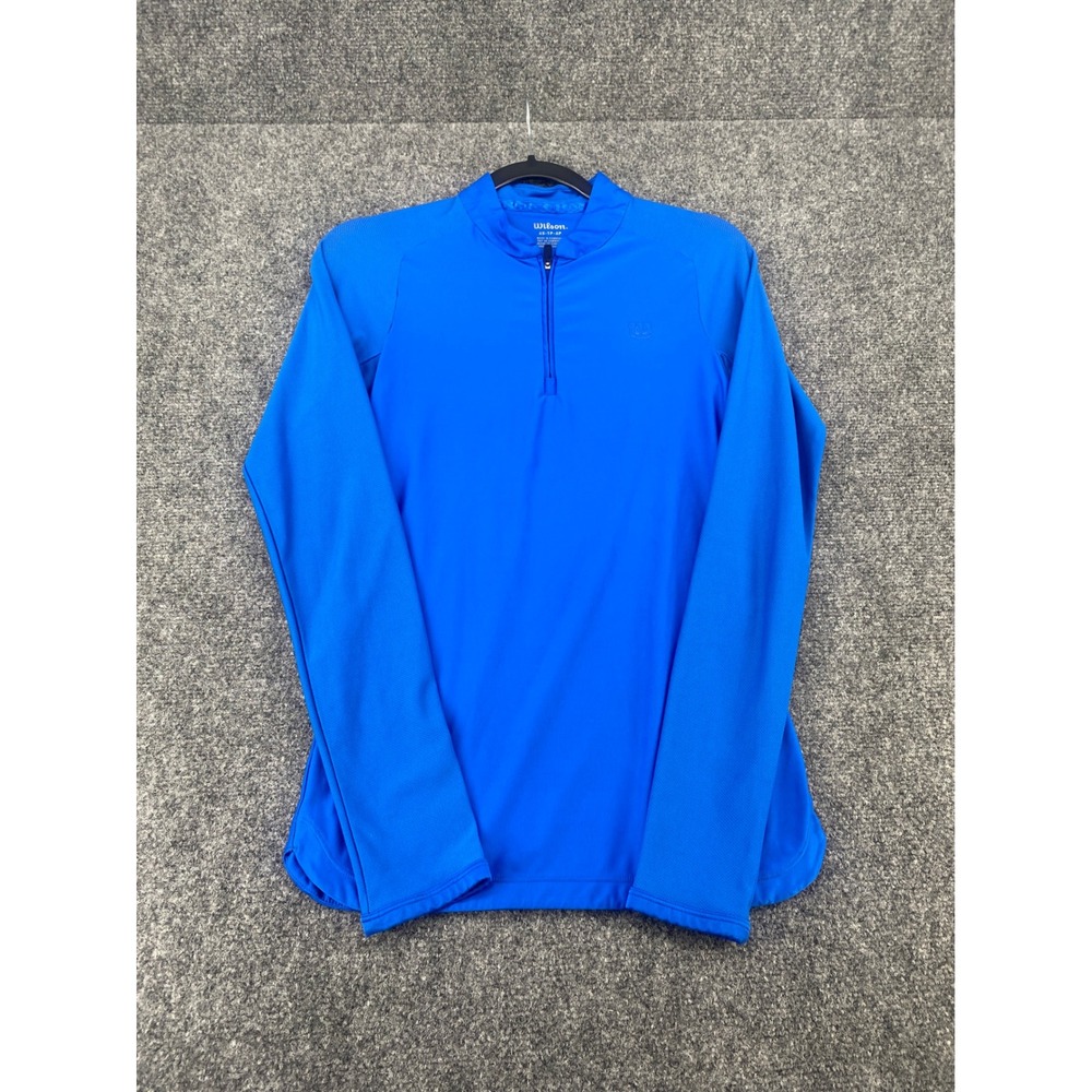 Wilson 1/4 Zip Pullover Shirt Womens XS Blue Long Sleeve Athletic Tennis Running